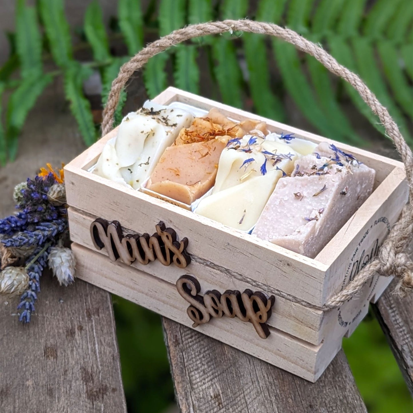 Wooden crate for nan's soap bars