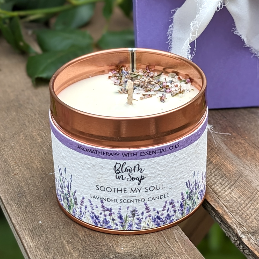 Soothe My Soul lavender candle from Bloom In Soap