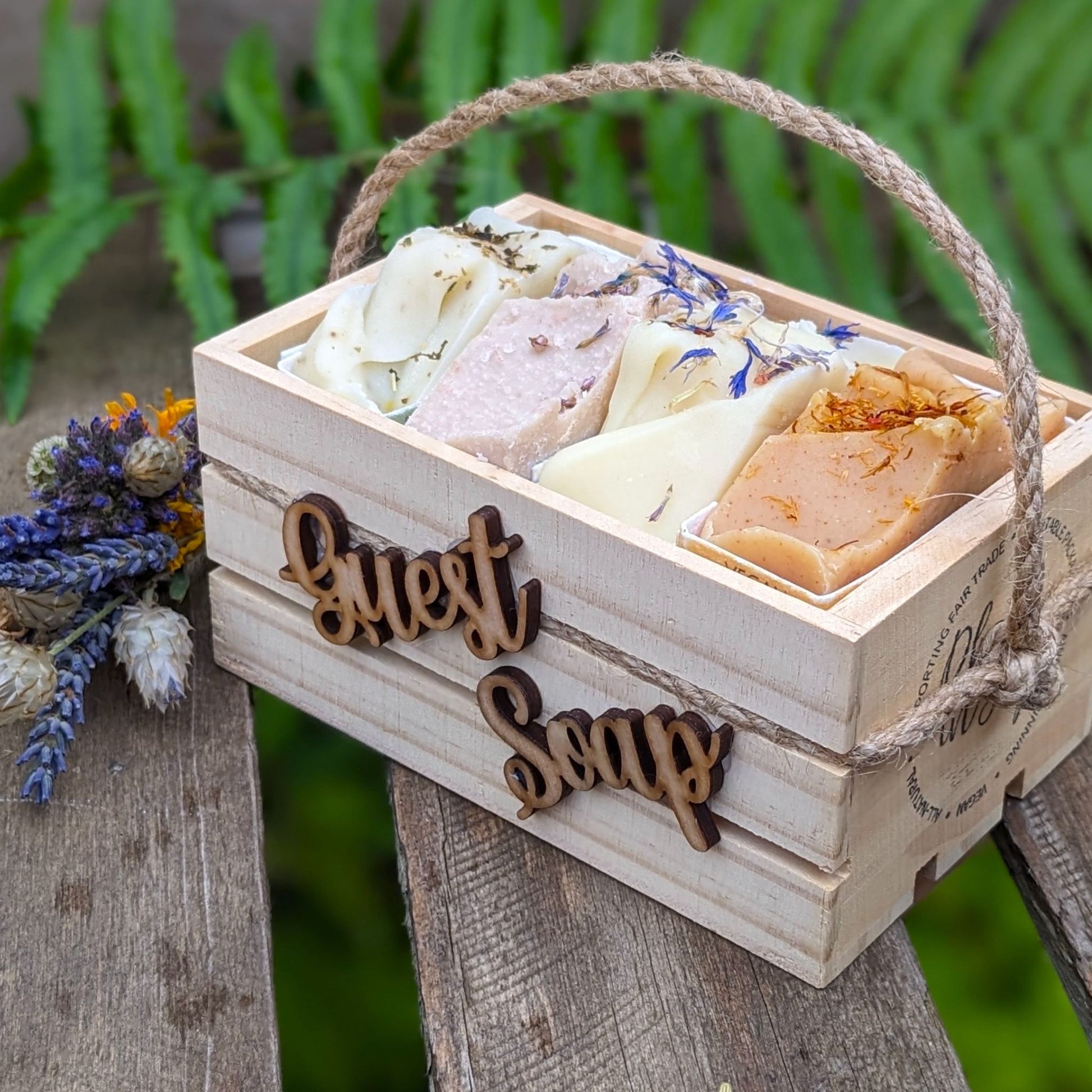 Wooden crate for guest soaps