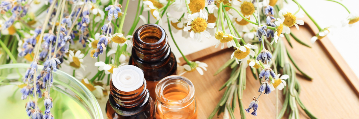 aromatherapy essential oils with lavender and chamomile