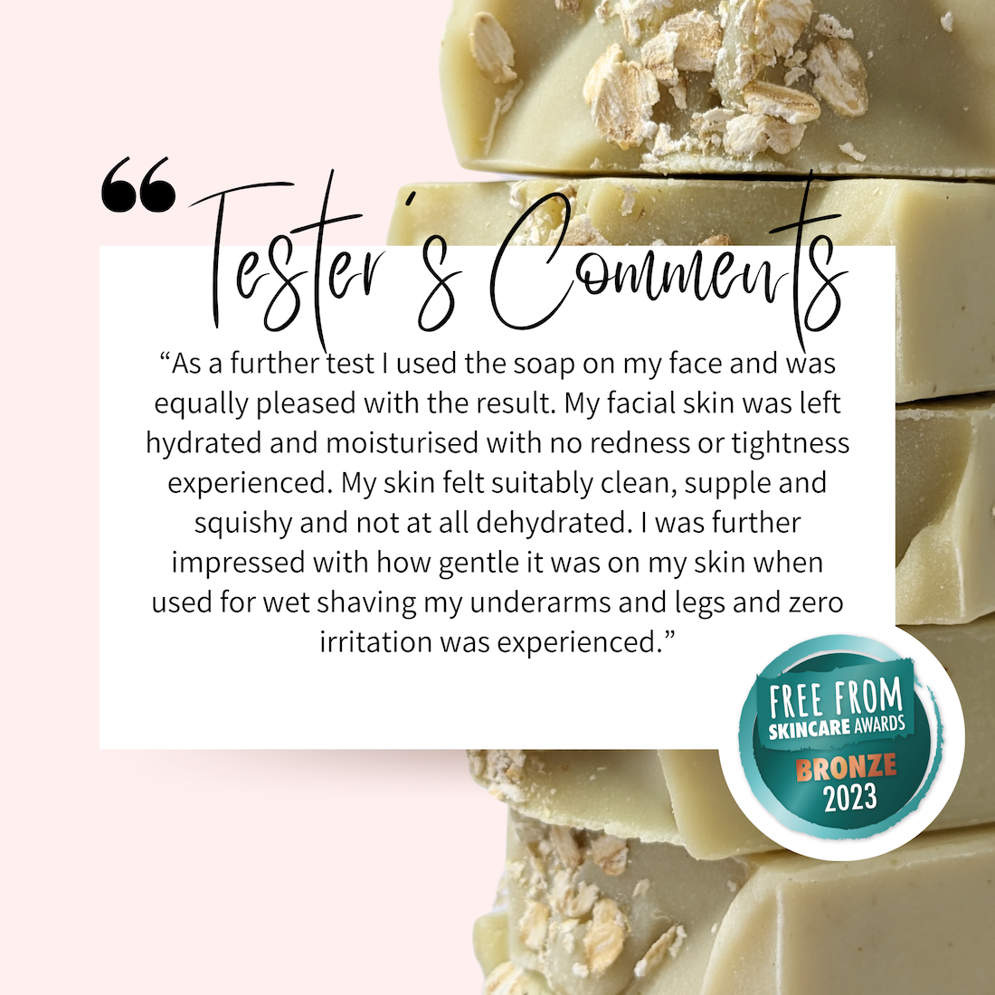 Award winning soap with oats from Bloom In Soap