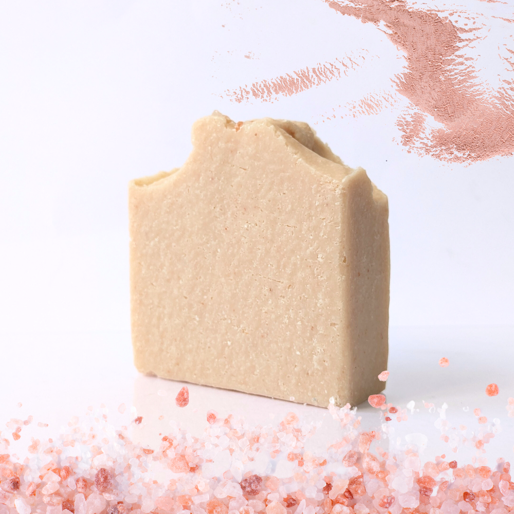 Pink salt soap with sea salt and pink clay