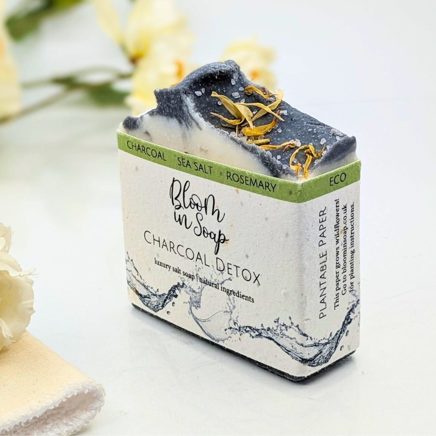 Charcoal Detox salt bar from Bloom In Soap