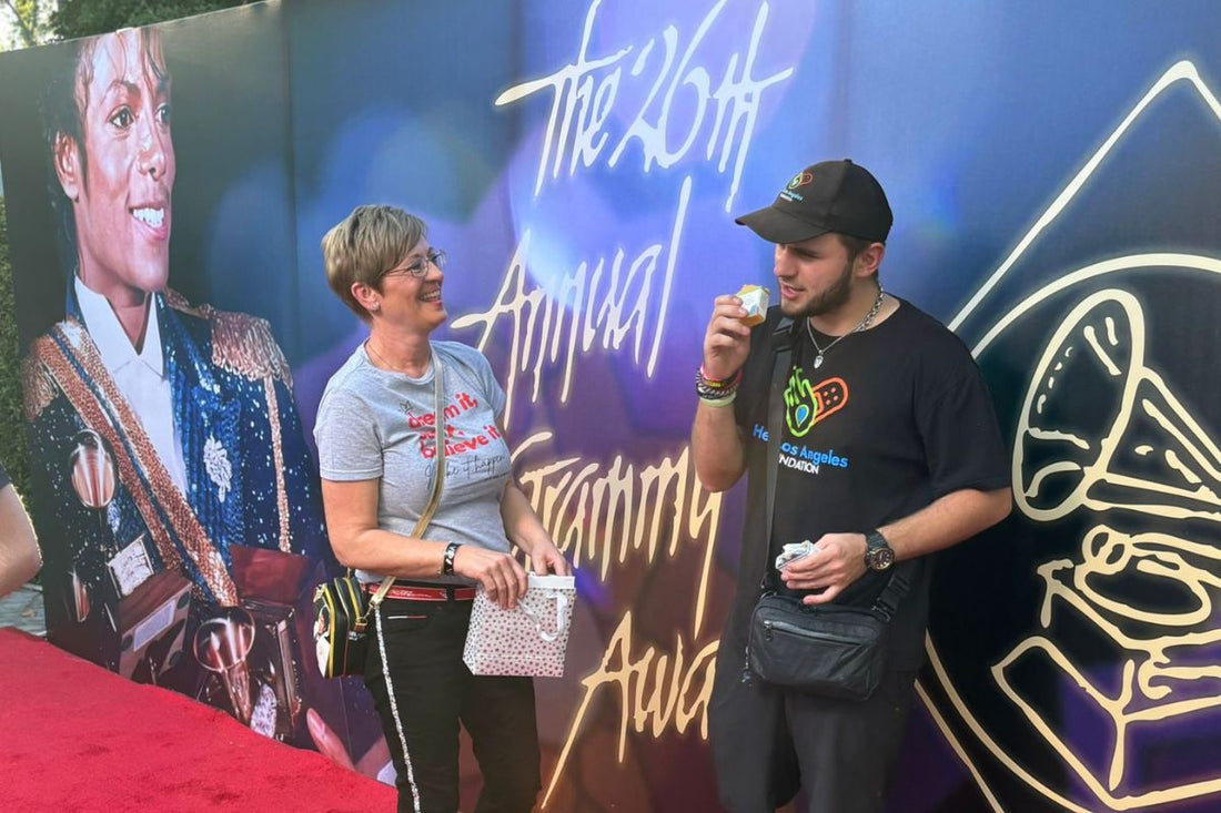 Alison from Bloom In Soap and Prince Jackson on a celebrity background