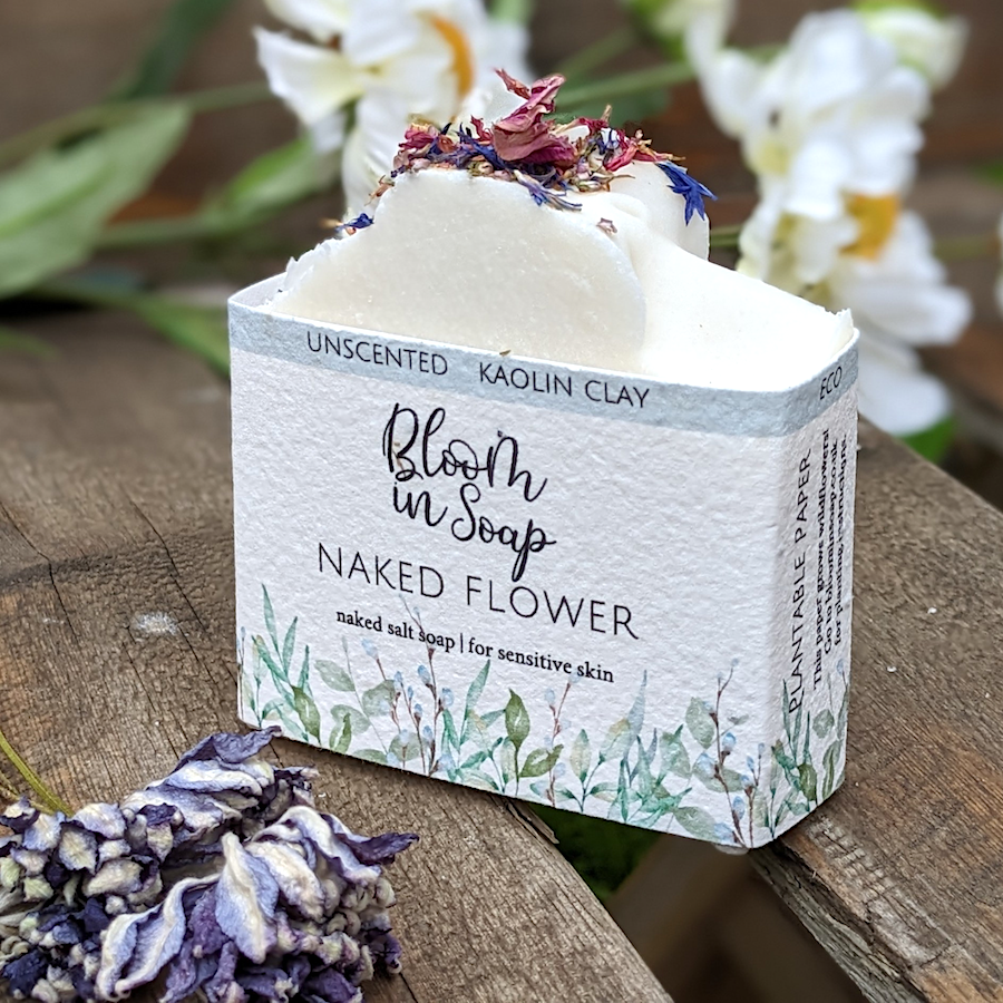 Naked Flower unscented soap for sensitive skin from Bloom In Soap