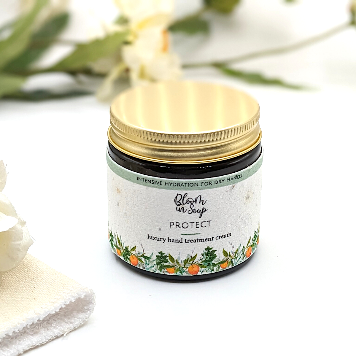 Protect luxury hand treatment cream from Bloom In Soap
