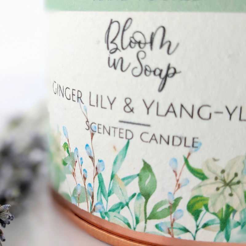 Ginger lily and ylang-ylang scented candle