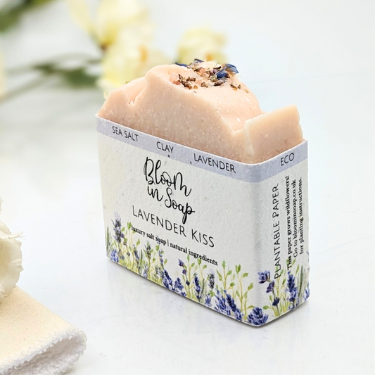 Lavender Kiss salt soap from Bloom In Soap