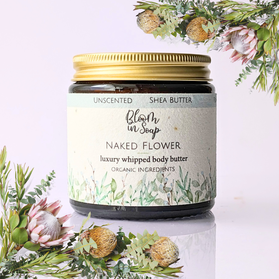 Naked Flower luxury whipped body butter with flowers
