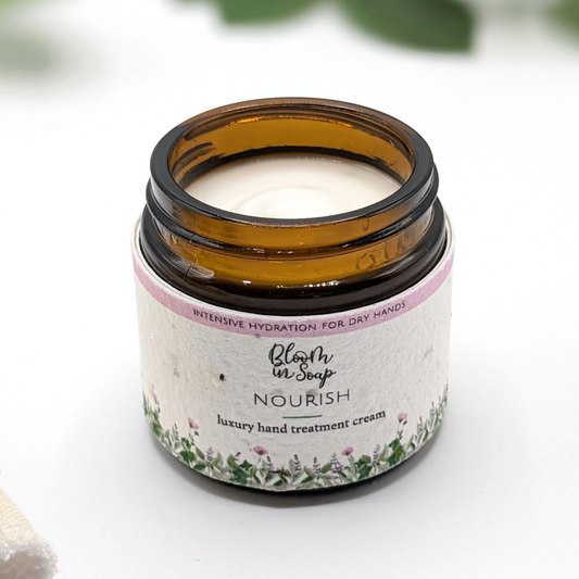 Nourish luxury hand treatment cream from Bloom In Soap