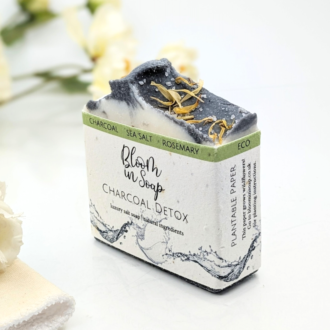 Charcoal Detox salt soap from Bloom In Soap